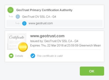 Secure SSL Certificate Details